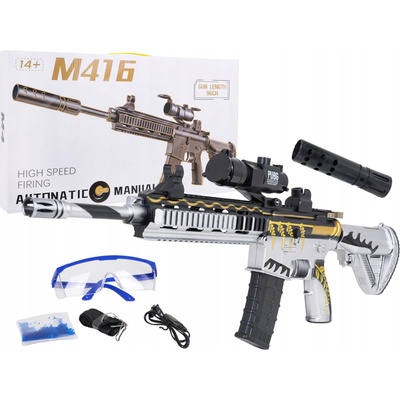 Šedá Puška M416 na vodní diabolky + příslušenství RAMIZ