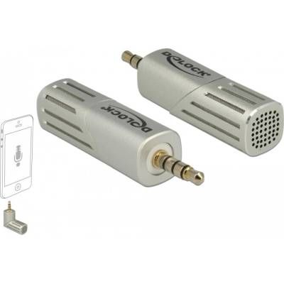 Delock Jednosmerný mikrofón pre smartfóny / tablety, 3,5 mm, 4-pólový stereo konektor, otočný o 90°