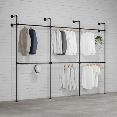 Walteco DARIO III DOUBLE - Šatní sestava Rusticline, montáž do stěny, 3330x2320mm , 3196
