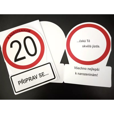 ALBI Přání k narozeninám - dopravní značka 20