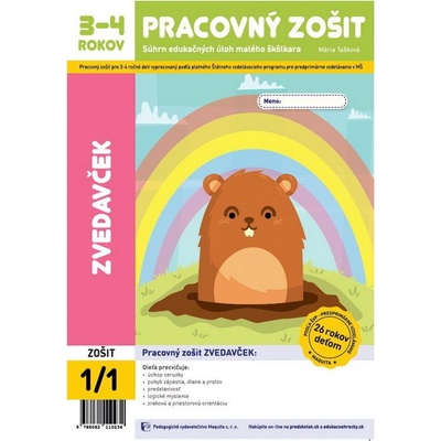 Zvedavček - pracovný zošit 1/1 pre 3-4 ročných