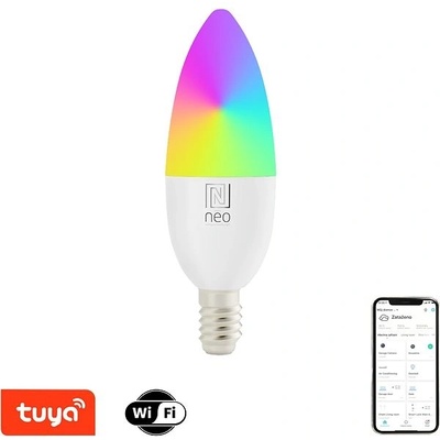 Immax NEO LITE Smart, žiarovka LED E14 6W RGB+CCT farebná a biela, stmievateľná, WiFi
