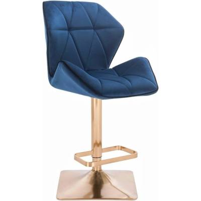 LuxuryForm Design Milano Max Velur na zlatej hranatej podstave / modrá