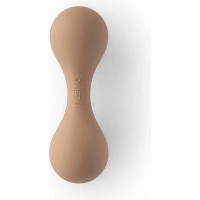 Mushie silikónová hrkálka Natural