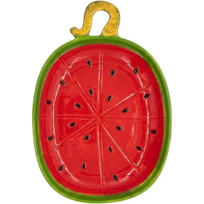 Clayre & Eef Červená keramická miska ve tvaru melounu Sweet Melon 24 x 17 x 3 cm – Hledejceny.cz
