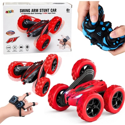 LEAN Toys Kaskadérské RC auto na ovládání gesty 360° červené