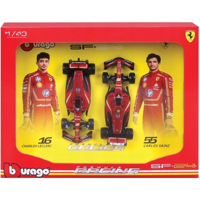 Bburago F1 Ferrari SF24 2024 Leclerc a Sainz 2Pack 1:43
