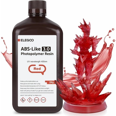 Elegoo ABS-like Resin V3.0 2KG Red 50.103.0150 – Hledejceny.cz