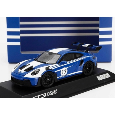 SPARK MODEL PORSCHE 911 992 GT3 RS N 17 RACING COUPE 2023 BLUE WHITE 1:43