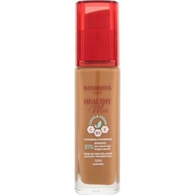 Bourjois Paris Healthy Mix Clean & Vegan Radiant Foundation hydratačný rozjasňujúci make-up 58W Caramel 30 ml