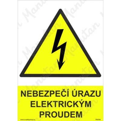 Manutan Nebezpečí úrazu elektrickým proudem, samolepka 148 x 210 x 0,1 mm A5