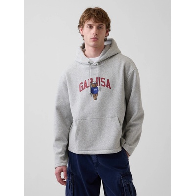 GAP Oversize mikina Brannan Bear s logom sivá