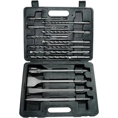 Vrtáky a sekáče Extol Craft SDS PLUS, sada 13 ks, 250 mm:, ploché 20 a 40 mm, špičaté, sekáčové, vrták