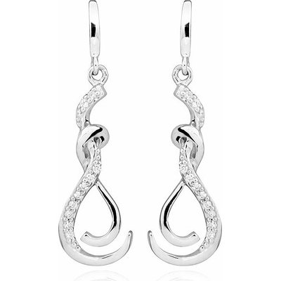 Silver Cat náušnice so zirkónmi SC430