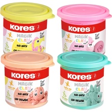 KORES Modelovací hmota MAGIC CLAY PASTEL set 4 barvy á 40g