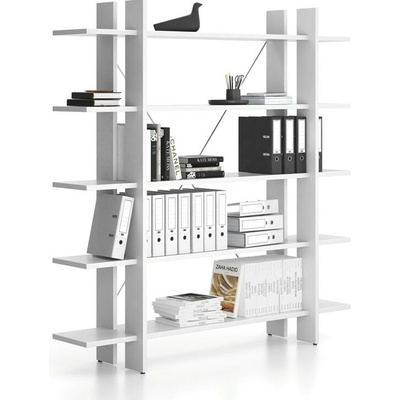 B2B Partner Kancelářský regál vysoký dlouhý SOLID, 1800 x 400 x 1825 mm, bílá