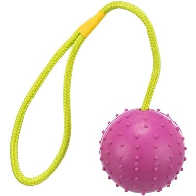 Trixie Vrhací míč hrbolatý na šňůře 7/30 cm