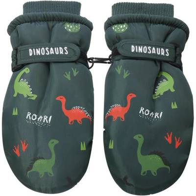 BE SNAZZY Detské zimné palcové rukavice Dinosaurus Be Snazzy Zelené