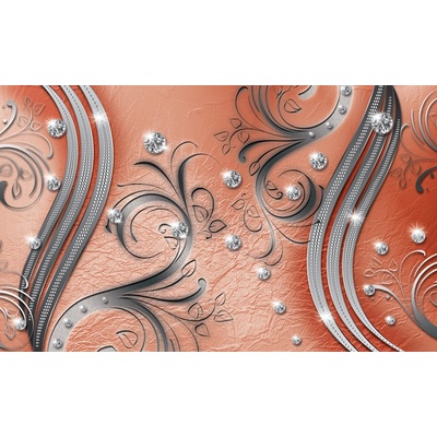 Preinterier FT4618 Fototapeta na stenu Oranžovo diamantový ornament vlies 104cm x 70cm
