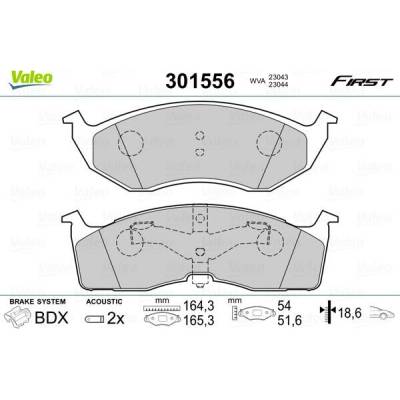 Sada brzdových platničiek kotúčovej brzdy VALEO ESSENTIAL 301556