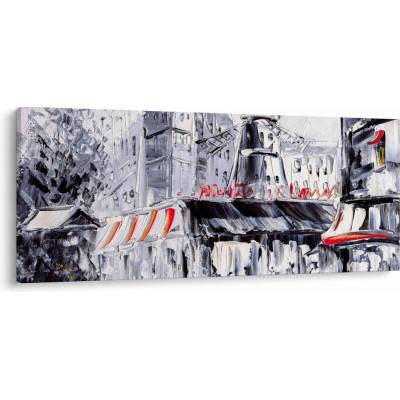 Obraz - Ulica v Paríži, olejomaľba, jednodielne 120x50 cm