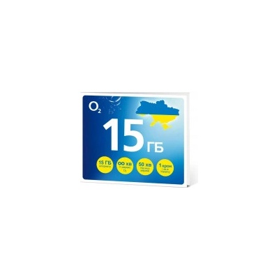 O2 SIM karta GO Ukrajina 15GB - Kredit 50Kč