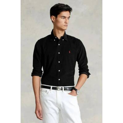 Polo Ralph Lauren pánska bavlnená košeľa 21W Corduroy 710853123 čierna