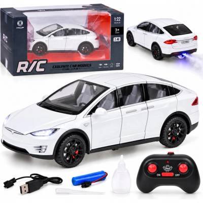 JOKOMISIADA Tesla Model X RC auto RTR na dálkové ovládání 1:22 s LED osvětlením a efektem kouře