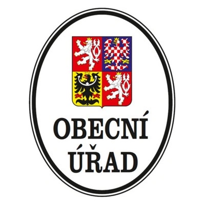 PROFIBA Smaltovaná cedule OBECNÍ ÚŘAD se státním znakem (bílá/černá)