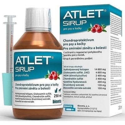 Bioveta Atlet sirup pre psov a mačky 250 ml