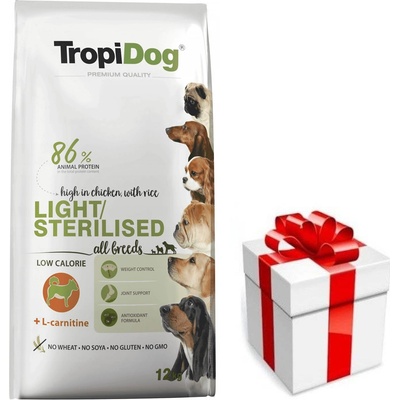 Tropidog Premium Light-Sterilized s nadváhou Kuracie a ryža 12 kg