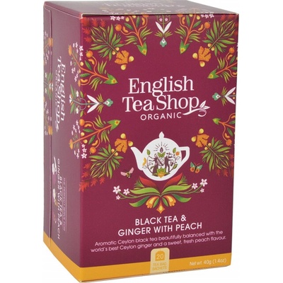 English Tea Shop BIO Čierny čaj so zázvorom a broskyňou 20 vrecúšok