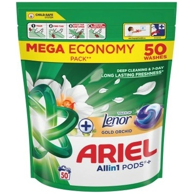 Ariel Allin1 Pods +Touch of Lenor Gold Orchid kapsle na praní 50 PD – Hledejceny.cz