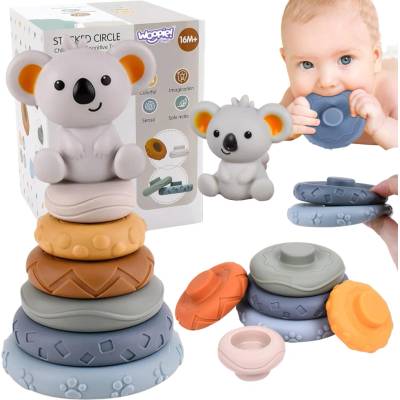 Woopie Vzdělávací pyramida senzorická 2v1 kousátko vícebarevná