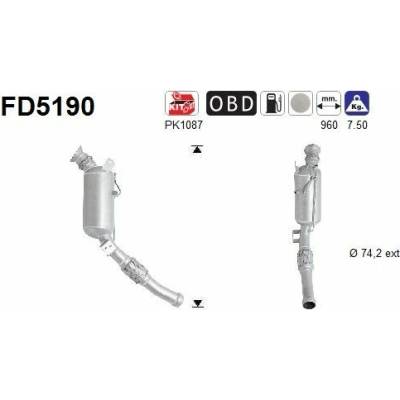Filter sadzí pevných častíc výfukového systému AS FD5190