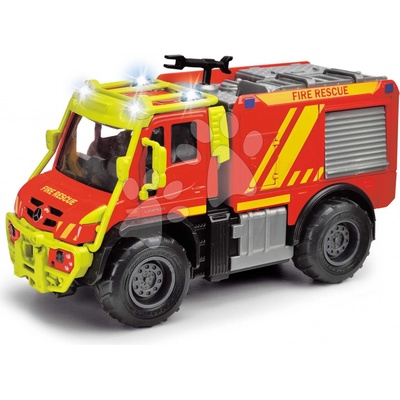 hasičské Unimog U530 Fire Truck Majorette so zvukom a svetlom s gumenými kolieskami dĺžka 14 cm MJ3712003