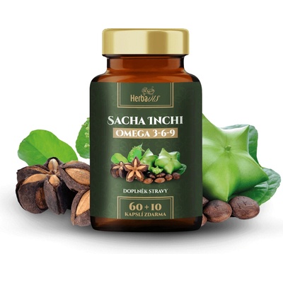 Herbavis SACHA INCHI-OMEGA 3-6-9, 70 kapslí