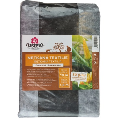 Neotex netkaná textilie Rosteto černo 1,6 x 10 m 50 g/m²