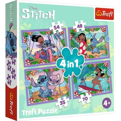 TREFL Lilo&Stitch Bláznivý den 4v1 35,48,54,70 dílků
