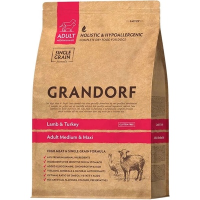 Grandorf Adult Medium & Maxi Jehně a krocan 10 kg