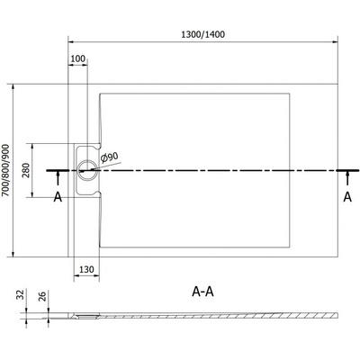 Mexen Otto 130 x 90 cm 4N709013