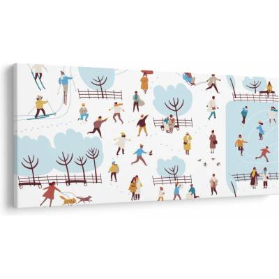 Obraz - Veselá zima, jednodielne 250x125 cm