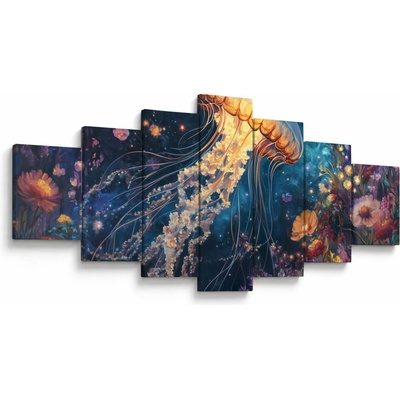 Obraz - Magická medúza, sedmidílný 210x100 cm