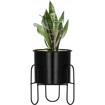 SPRINGOS Kvetináč so stojanom ARTON 18 cm čierny