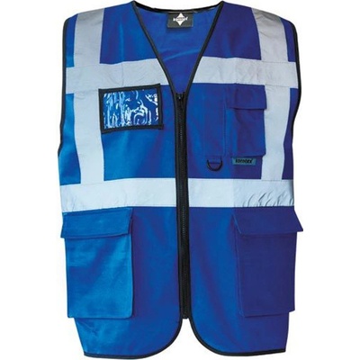 Korntex Berlin Multifunkčná reflexná vesta na zips KX802 Royal Blue