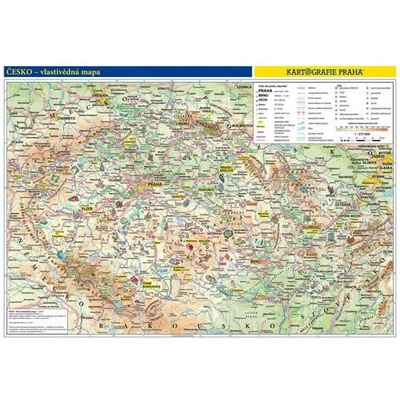 Česká republika - školní nástěnná vlastivědná mapa 1:375 tis.