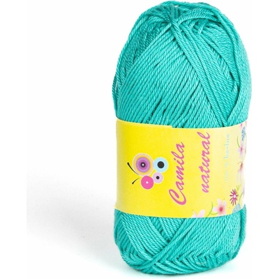 Pletací / háčkovací příze Storex CAMILA NATURAL 131 tyrkysově zelená, jednobarevná, 50g/125m