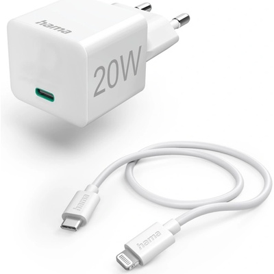 HAMA set: rýchla USB nabíjačka USB-C PD 20 W + kábel USB-C Lightning 1 m