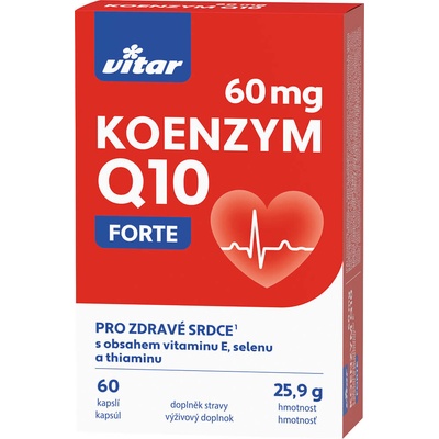 Vitar Koenzym Q10 60 mg + E + Se + thiamin 60 ks