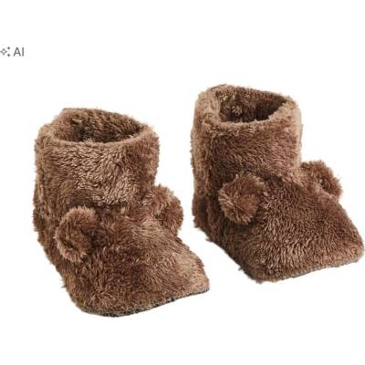 H&M detské papuče na suchý zips hnedé